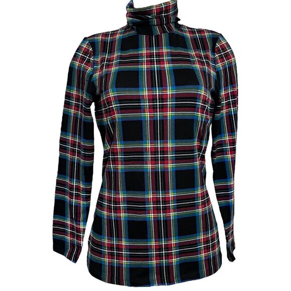 Denim & Co. Printed Perfect Jersey Turtle Neck Top - Picture 3 of 5